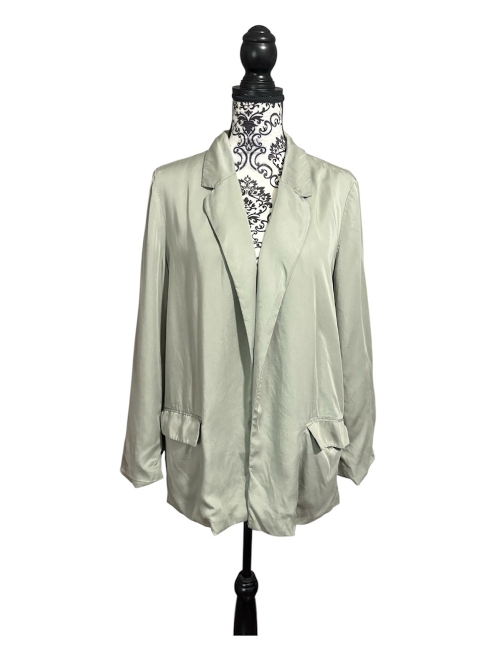 ALL SAINTS Sage Green Oversized Slouchy Blazer